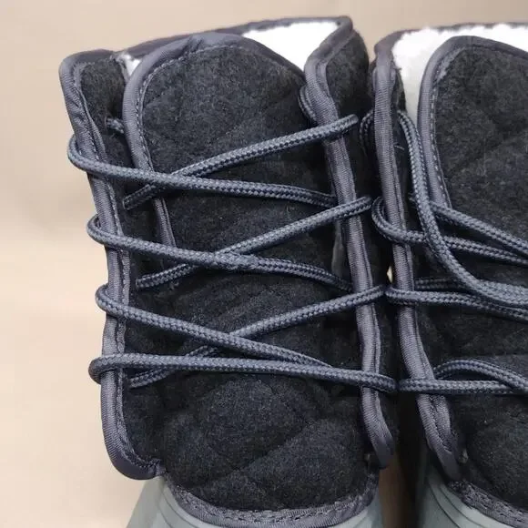 Sociology Gray Black Winter Outdoor Faux Fur Lined Rubber Weather Boots - Picture 8 of 8